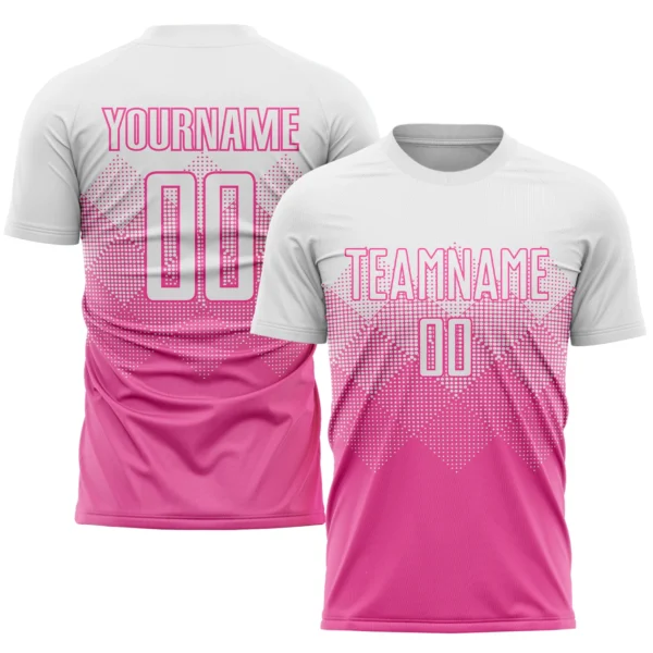 Custom Soccer Jersey Pink White