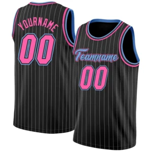 Custom Black Stripe Basketball Jersey